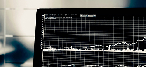 a black and white graph on a laptop screen