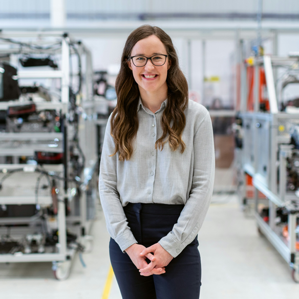 Woman standing in engineering lab