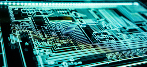 A close up of a computer microchip