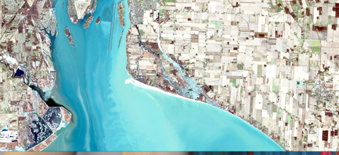 Satellite map of city streets