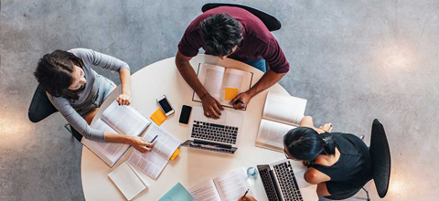 Students studying in group