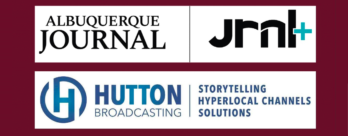Logos of the Domenici Conference diamond sponsors - Albuquerque Journal and Hutton Broadcasting.